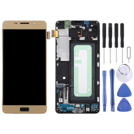 TFT LCD Screen for Galaxy A5 (2016) / A510F Digitizer Full Assembly with Frame (Gold)-garmade.com
