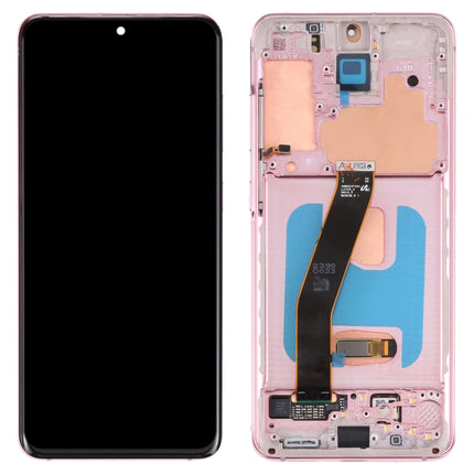 Original Dynamic AMOLED Material LCD Screen and Digitizer Full Assembly with Frame for Samsung Galaxy S20 4G SM-G980(Pink)-garmade.com