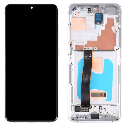 Original Super AMOLED LCD Screen for Samsung Galaxy S20 Ultra 4G/S20 Ultra 5G Digitizer Full Assembly with Frame (Silver)-garmade.com
