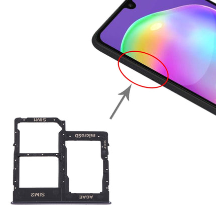SIM Card Tray + SIM Card Tray + Micro SD Card Tray for Samsung Galaxy A315 / A31 (Black)-garmade.com