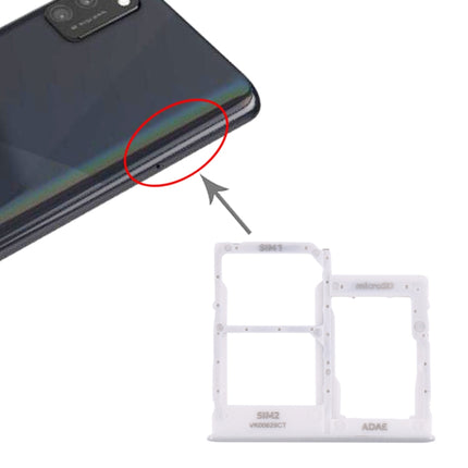 SIM Card Tray + SIM Card Tray + Micro SD Card Tray for Samsung Galaxy A41 / A415 (White)-garmade.com