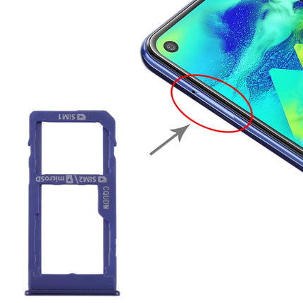 SIM Card Tray + SIM Card Tray / Micro SD Card Tray for Samsung Galaxy M40 SM-M405 (Dark Blue)-garmade.com