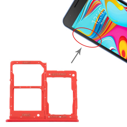 SIM Card Tray + SIM Card Tray + Micro SD Card Tray for Samsung Galaxy A2 Core SM-A260 (Red)-garmade.com