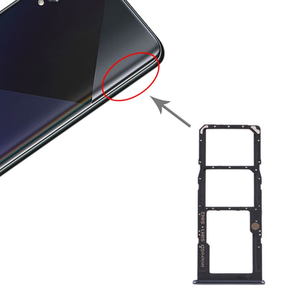 SIM Card Tray + SIM Card Tray + Micro SD Card Tray for Samsung Galaxy A50s SM-A507 (Black)-garmade.com