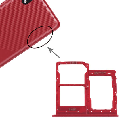 SIM Card Tray + SIM Card Tray + Micro SD Card Tray for Samsung Galaxy A01 Core SM-A013 (Red)-garmade.com