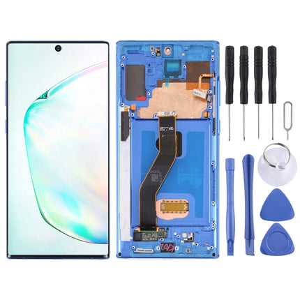 Original LCD Screen for Samsung Galaxy Note10+ 4G/Note10+ 5G SM-N976/N975 Digitizer Full Assembly With Frame (Dark Blue)-garmade.com