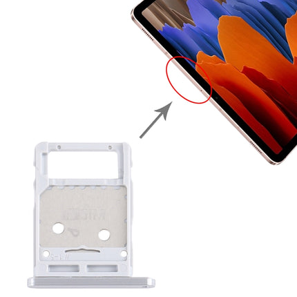 SIM Card Tray + Micro SD Card Tray for Samsung Galaxy Tab S7 SM-T870/T875 (Silver)-garmade.com