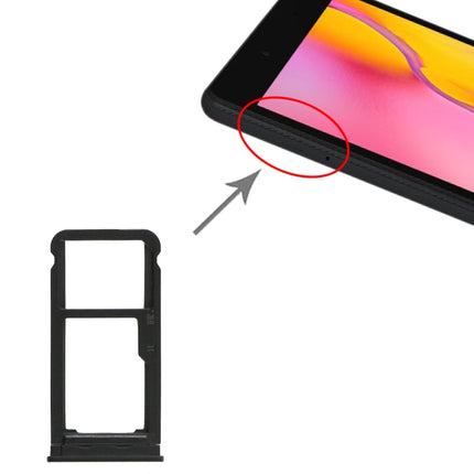 SIM Card Tray + Micro SD Card Tray for Samsung Galaxy Tab A 8.0 2019 SM-T295 (Black)-garmade.com
