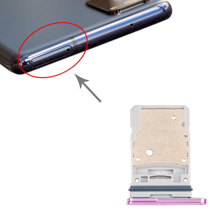 SIM Card Tray + Micro SD Card Tray for Samsung Galaxy S20 FE 5G SM-G781B (Purple)-garmade.com