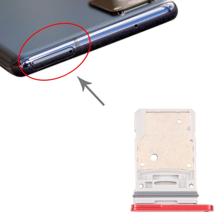 SIM Card Tray + Micro SD Card Tray for Samsung Galaxy S20 FE 5G SM-G781B (Red)-garmade.com
