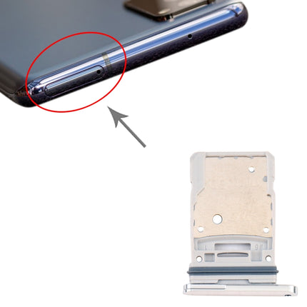SIM Card Tray + Micro SD Card Tray for Samsung Galaxy S20 FE 5G SM-G781B (Silver)-garmade.com