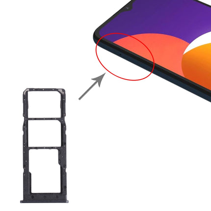 SIM Card Tray + SIM Card Tray + Micro SD Card Tray for Samsung Galaxy M12 SM-M127 (Black)-garmade.com