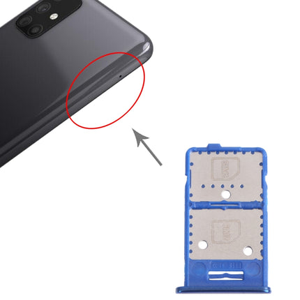 SIM Card Tray + SIM Card Tray + Micro SD Card Tray for Samsung Galaxy M31s SM-M317 (Blue)-garmade.com