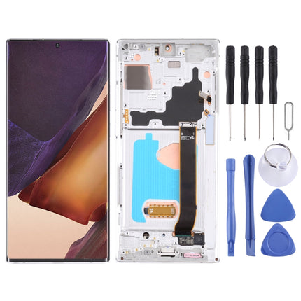 Original Super AMOLED LCD Screen for Samsung Galaxy Note20 Ultra SM-N986 5G Version Digitizer Full Assembly With Frame (Silver)-garmade.com