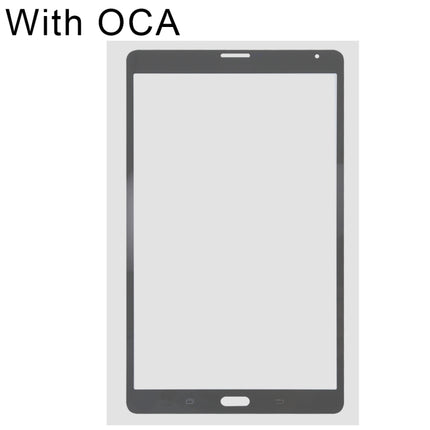 Front Screen Outer Glass Lens with OCA Optically Clear Adhesive for Samsung Galaxy Tab S 8.4 LTE / T705(Black)-garmade.com