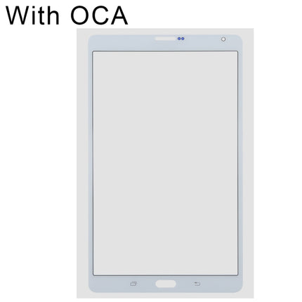 Front Screen Outer Glass Lens with OCA Optically Clear Adhesive for Samsung Galaxy Tab S 8.4 LTE / T705(White)-garmade.com