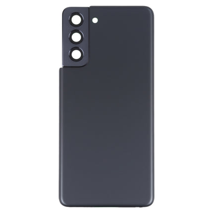 For Samsung Galaxy S21 5G Battery Back Cover with Camera Lens Cover (Black)-garmade.com