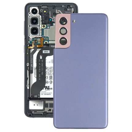 For Samsung Galaxy S21 5G Battery Back Cover with Camera Lens Cover (Purple)-garmade.com
