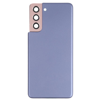 For Samsung Galaxy S21 5G Battery Back Cover with Camera Lens Cover (Purple)-garmade.com