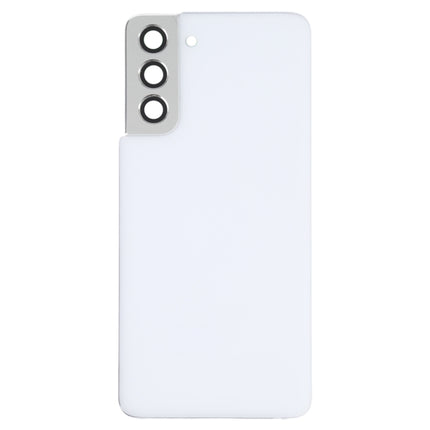 For Samsung Galaxy S21 5G Battery Back Cover with Camera Lens Cover (White)-garmade.com
