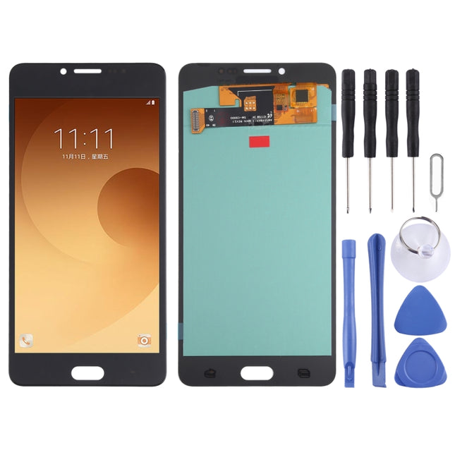 OLED Material LCD Screen and Digitizer Full Assembly for Samsung Galaxy C9 Pro SM-C9000/C900(Black)-garmade.com
