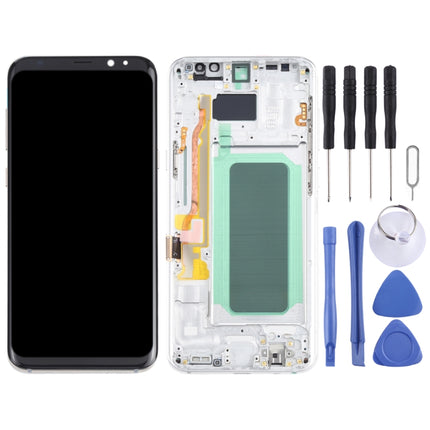 OLED LCD Screen for Samsung Galaxy S8+ SM-G955 Digitizer Full Assembly with Frame (Silver)-garmade.com