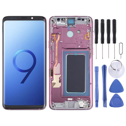 OLED LCD Screen for Samsung Galaxy S9+ SM-G965 Digitizer Full Assembly with Frame (Purple)-garmade.com