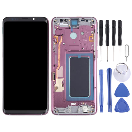 OLED LCD Screen for Samsung Galaxy S9+ SM-G965 Digitizer Full Assembly with Frame (Purple)-garmade.com