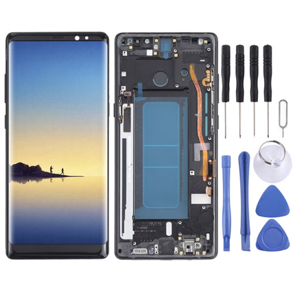 OLED LCD Screen for Samsung Galaxy Note 8 SM-N950 Digitizer Full Assembly with Frame (Black)-garmade.com