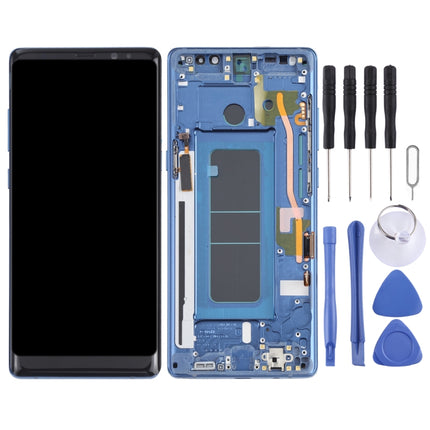 OLED LCD Screen for Samsung Galaxy Note 8 SM-N950 Digitizer Full Assembly with Frame (Blue)-garmade.com