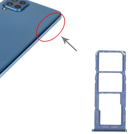 For Samsung Galaxy M32 5G SM-M326B Original SIM Card Tray + SIM Card Tray + Micro SD card tray (Blue)-garmade.com
