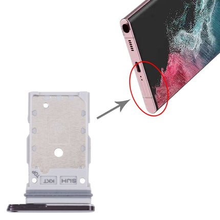 For Samsung Galaxy S22 Ultra 5G SM-S908B Original SIM Card Tray + SIM Card Tray (Black)-garmade.com