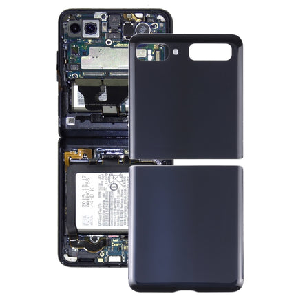 For Samsung Galaxy Z Flip 4G SM-F700 Glass Battery Back Cover (Black)-garmade.com