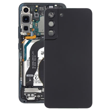 For Samsung Galaxy S22+ 5G SM-S906B Battery Back Cover with Camera Lens Cover (Black)-garmade.com