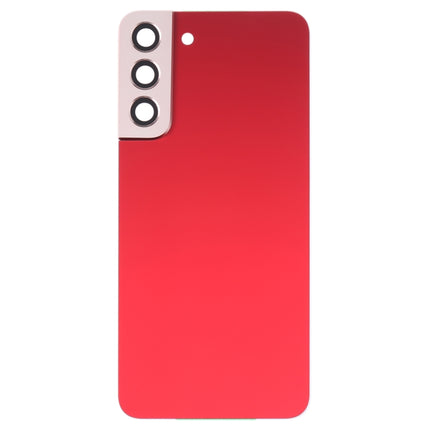 For Samsung Galaxy S22+ 5G SM-S906B Battery Back Cover with Camera Lens Cover (Red)-garmade.com