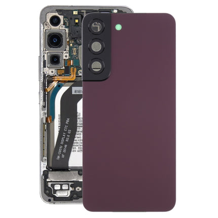 For Samsung Galaxy S22 5G SM-S901B Battery Back Cover with Camera Lens Cover (Purple)-garmade.com