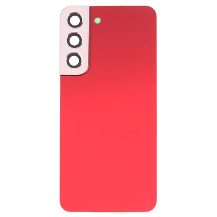 For Samsung Galaxy S22 5G SM-S901B Battery Back Cover with Camera Lens Cover (Red)-garmade.com