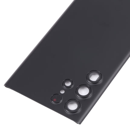 For Samsung Galaxy S22 Ultra 5G SM-S908B Battery Back Cover with Camera Lens Cover (Black)-garmade.com