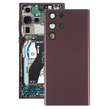For Samsung Galaxy S22 Ultra 5G SM-S908B Battery Back Cover with Camera Lens Cover (Purple)-garmade.com