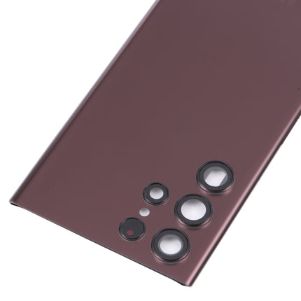 For Samsung Galaxy S22 Ultra 5G SM-S908B Battery Back Cover with Camera Lens Cover (Purple)-garmade.com