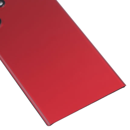 For Samsung Galaxy S22 Ultra 5G SM-S908B Battery Back Cover with Camera Lens Cover (Red)-garmade.com
