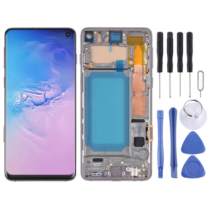 TFT LCD Screen For Samsung Galaxy S10 SM-G973 Digitizer Full Assembly with Frame,Not Supporting Fingerprint Identification(Black)-garmade.com