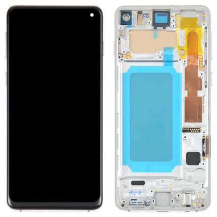 TFT LCD Screen For Samsung Galaxy S10 SM-G973 Digitizer Full Assembly with Frame,Not Supporting Fingerprint Identification(Silver)-garmade.com