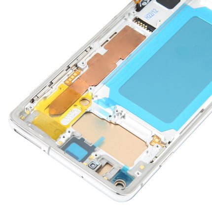 TFT LCD Screen For Samsung Galaxy S10 SM-G973 Digitizer Full Assembly with Frame,Not Supporting Fingerprint Identification(Silver)-garmade.com