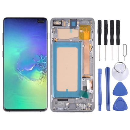 TFT LCD Screen For Samsung Galaxy S10+ SM-G975 Digitizer Full Assembly with Frame,Not Supporting Fingerprint Identification(Black)-garmade.com