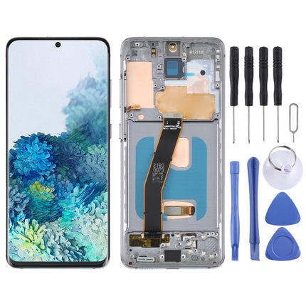 OLED LCD Screen For Samsung Galaxy S20 SM-G980 Digitizer Full Assembly with Frame (Grey)-garmade.com