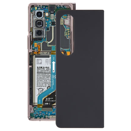 For Samsung Galaxy Z Fold4 SM-F936B Battery Back Cover with Camera Lens Cover(Black)-garmade.com