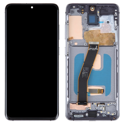 OLED Material LCD Screen for Samsung Galaxy S20 SM-G980 Digitizer Full Assembly With Frame(Black)-garmade.com