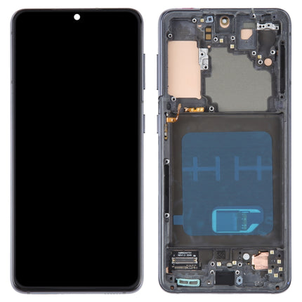OLED Material LCD Screen for Samsung Galaxy S21 5G SM-G991B Digitizer Full Assembly With Frame (Black)-garmade.com