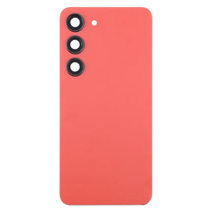 For Samsung Galaxy S23 SM-S911B OEM Glass Battery Back Cover with Camera Lens Cover(Red)-garmade.com